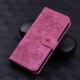 For Samsung Galaxy S24+ 5G Cartoon Sakura Cat Embossed Leather Phone Case(Rose Red)