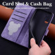 For Samsung Galaxy S24+ 5G Cartoon Sakura Cat Embossed Leather Phone Case(Purple)