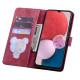 For Samsung Galaxy S24+ 5G Cartoon Sakura Cat Embossed Leather Phone Case(Wine Red)