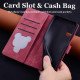For Samsung Galaxy S24+ 5G Cartoon Sakura Cat Embossed Leather Phone Case(Wine Red)