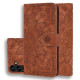 For Samsung Galaxy S25+ / S24+ 5G Mandala Embossed Dual-Fold Calf Leather Phone Case(Brown)