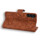 For Samsung Galaxy S25+ / S24+ 5G Mandala Embossed Dual-Fold Calf Leather Phone Case(Brown)