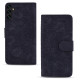 For Samsung Galaxy S25+ / S24+ 5G Mandala Embossed Dual-Fold Calf Leather Phone Case(Black)