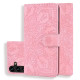For Samsung Galaxy S25+ / S24+ 5G Mandala Embossed Dual-Fold Calf Leather Phone Case(Pink)