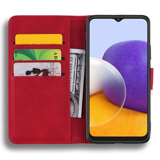 For Samsung Galaxy S25+ / S24+ 5G Mandala Embossed Dual-Fold Calf Leather Phone Case(Red)