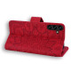 For Samsung Galaxy S25+ / S24+ 5G Mandala Embossed Dual-Fold Calf Leather Phone Case(Red)