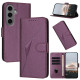 For Samsung Galaxy S24+ 5G Triangle Pattern Buckle Clasp Leather Phone Case(Dark Purple)