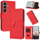 For Samsung Galaxy S24+ 5G Triangle Pattern Buckle Clasp Leather Phone Case(Red)