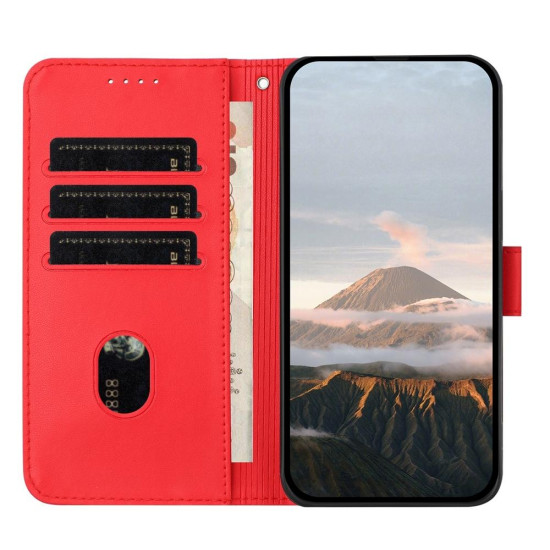 For Samsung Galaxy S24+ 5G Triangle Pattern Buckle Clasp Leather Phone Case(Red)