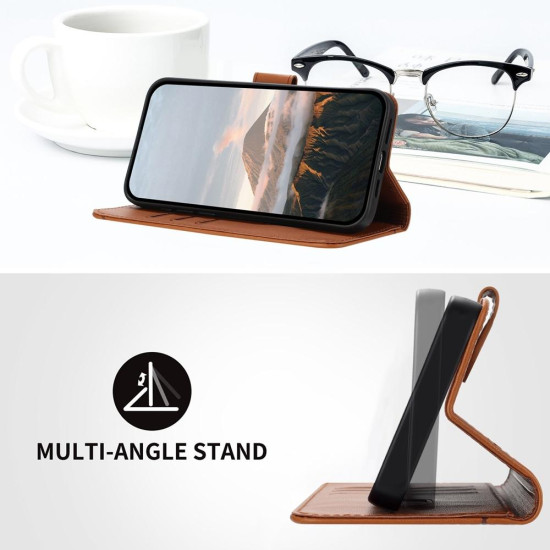 For Samsung Galaxy S24+ 5G Triangle Pattern Buckle Clasp Leather Phone Case(Brown)
