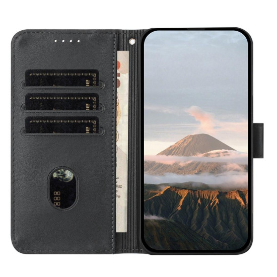 For Samsung Galaxy S24+ 5G Triangle Pattern Buckle Clasp Leather Phone Case(Black)