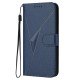 For Samsung Galaxy S24+ 5G Triangle Pattern Buckle Clasp Leather Phone Case(Royal Blue)