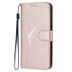 For Samsung Galaxy S24+ 5G Triangle Pattern Buckle Clasp Leather Phone Case(Rose Gold)