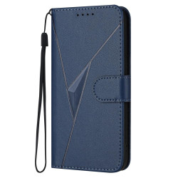 For Samsung Galaxy S23+ 5G Triangle Pattern Buckle Clasp Leather Phone Case(Royal Blue)