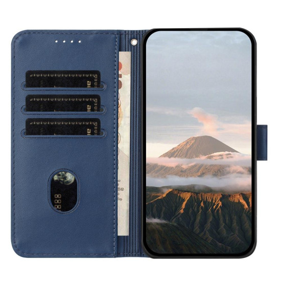 For Samsung Galaxy S23+ 5G Triangle Pattern Buckle Clasp Leather Phone Case(Royal Blue)