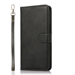 For Samsung Galaxy S23 5G Calf Texture 2 in 1 Detachable Magnetic Back Cover Leather Case(Black)