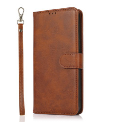 For Samsung Galaxy S23 5G Calf Texture 2 in 1 Detachable Magnetic Back Cover Leather Case(Brown)