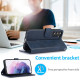 For Samsung Galaxy S23 5G Calf Texture 2 in 1 Detachable Magnetic Back Cover Leather Case(Blue)