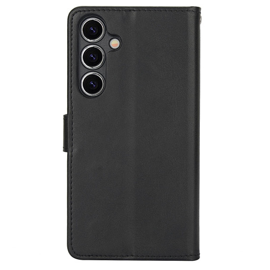 For Samsung Galaxy S24+ 5G Calf Texture 2 in 1 Detachable Magnetic Back Cover Leather Case(Black)