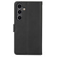For Samsung Galaxy S24+ 5G Calf Texture 2 in 1 Detachable Magnetic Back Cover Leather Case(Black)