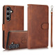For Samsung Galaxy S24+ 5G Calf Texture 2 in 1 Detachable Magnetic Back Cover Leather Case(Brown)