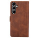 For Samsung Galaxy S24+ 5G Calf Texture 2 in 1 Detachable Magnetic Back Cover Leather Case(Brown)