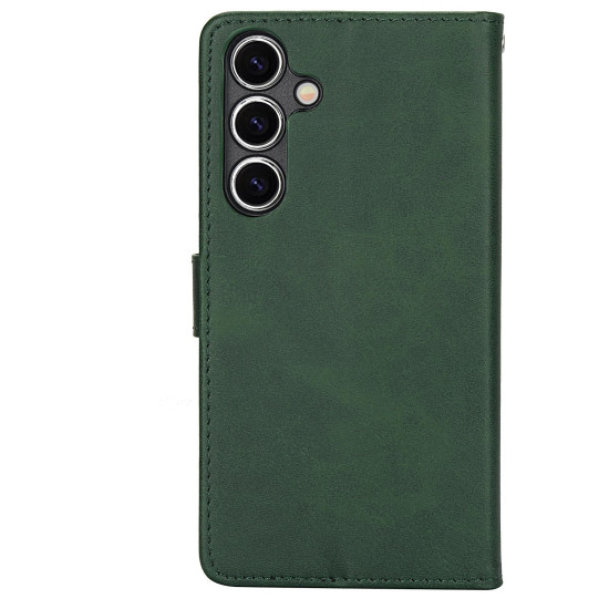 For Samsung Galaxy S24+ 5G Calf Texture 2 in 1 Detachable Magnetic Back Cover Leather Case(Green)