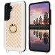 For Samsung Galaxy S24+ 5G Double Bckle Card Slot Full Coverage Phone Case with Cross-body Strap(White)