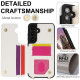For Samsung Galaxy S24+ 5G Double Bckle Card Slot Full Coverage Phone Case with Cross-body Strap(White)
