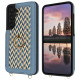 For Samsung Galaxy S24+ 5G Double Bckle Card Slot Full Coverage Phone Case with Cross-body Strap(Blue)
