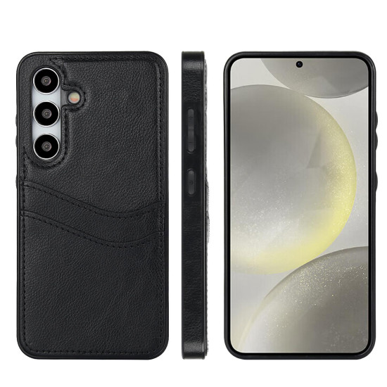 For Samsung Galaxy S24+ 5G Litchi Leather Skin Card Slots Phone Case(Black)