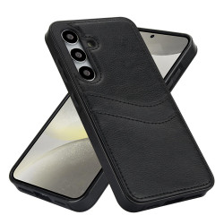 For Samsung Galaxy S24+ 5G Litchi Leather Skin Card Slots Phone Case(Black)