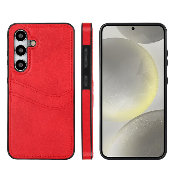 For Samsung Galaxy S24+ 5G Litchi Leather Skin Card Slots Phone Case(Red)