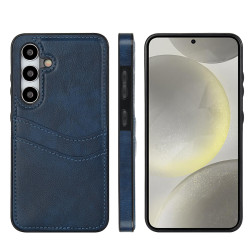 For Samsung Galaxy S24+ 5G Litchi Leather Skin Card Slots Phone Case(Blue)