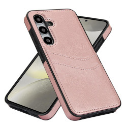 For Samsung Galaxy S24+ 5G Litchi Leather Skin Card Slots Phone Case(Rose Gold)