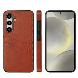 For Samsung Galaxy S24+ 5G Litchi Leather Skin Card Slots Phone Case(Brown)