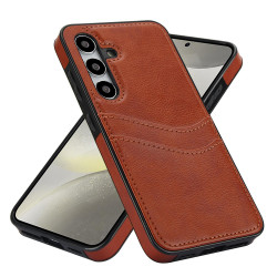 For Samsung Galaxy S24+ 5G Litchi Leather Skin Card Slots Phone Case(Brown)