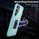 For Samsung Galaxy S24+ 5G Ring Holder PC Hybrid TPU Phone Case(Blue)