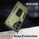 For Samsung Galaxy S24+ 5G Ring Holder PC Hybrid TPU Phone Case(Olive Green)