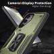 For Samsung Galaxy S24+ 5G Ring Holder PC Hybrid TPU Phone Case(Olive Green)
