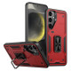 For Samsung Galaxy S24+ 5G Ring Holder PC Hybrid TPU Phone Case(Red)
