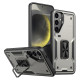 For Samsung Galaxy S24+ 5G Ring Holder PC Hybrid TPU Phone Case(Titanium Grey)