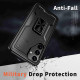 For Samsung Galaxy S24+ 5G Ring Holder PC Hybrid TPU Phone Case(Black)