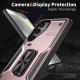 For Samsung Galaxy S24+ 5G Ring Holder PC Hybrid TPU Phone Case(Rose Gold)