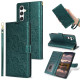 For Samsung Galaxy S24+ 5G Peony Flowers Imprint Leather Phone Case(Green)