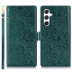 For Samsung Galaxy S24+ 5G Peony Flowers Imprint Leather Phone Case(Green)
