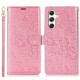 For Samsung Galaxy S24+ 5G Peony Flowers Imprint Leather Phone Case(Pink)