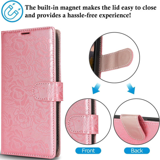For Samsung Galaxy S24+ 5G Peony Flowers Imprint Leather Phone Case(Pink)
