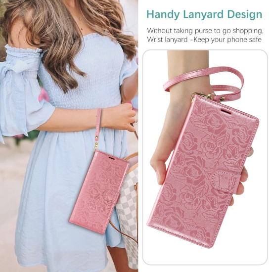 For Samsung Galaxy S24+ 5G Peony Flowers Imprint Leather Phone Case(Pink)