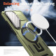 For Samsung Galaxy S24+ 5G Shield Frame Holder MagSafe Phone Case(Olive Green)